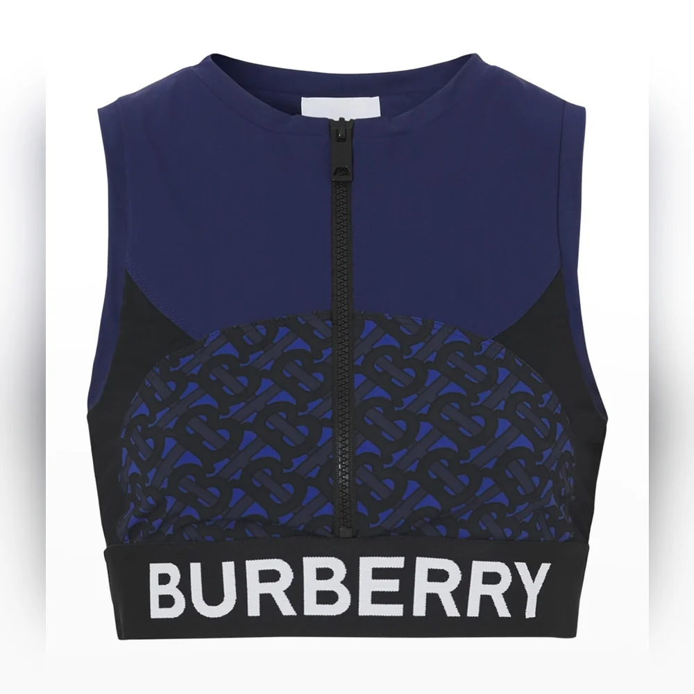 Burberry Navy and Black Logo Crop Top - Picture 4 of 4